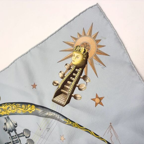 Hermes Universe Carré 90 Silk Light Blue Scarf - Picture 10 of 10